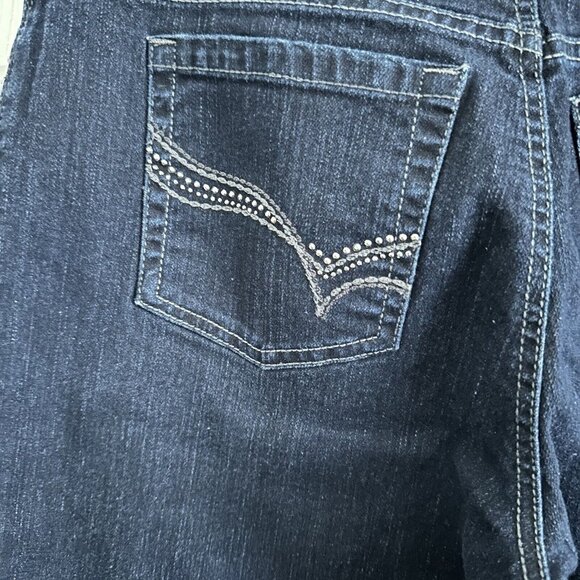 Gloria Vanderbilt Amanda Rhinestone Pocket Stretch Jeans Dark Blue Women's SZ 10 - Picture 6 of 14